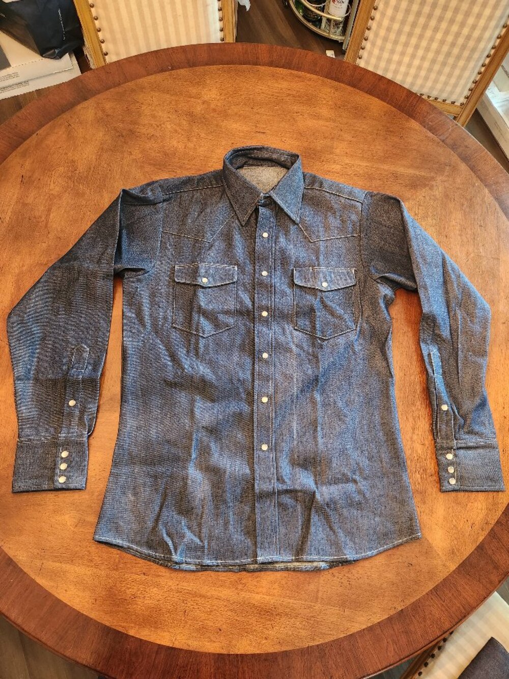 NEW BB Brand denim work shirt, Men's Small Long